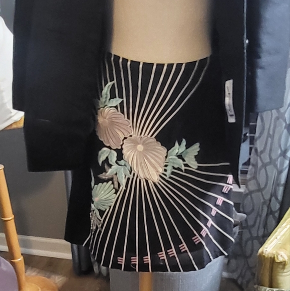 Kimono Styled French Connection Silk Embellished Skirt - Picture 5 of 6